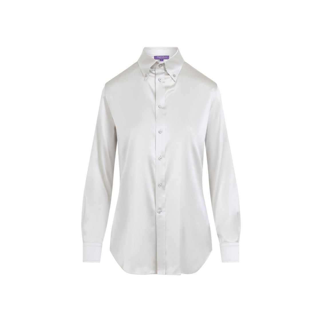 Polo Ralph Lauren Mist White Mulberry Silk Cameron Long Sleeves Button Front Shirt