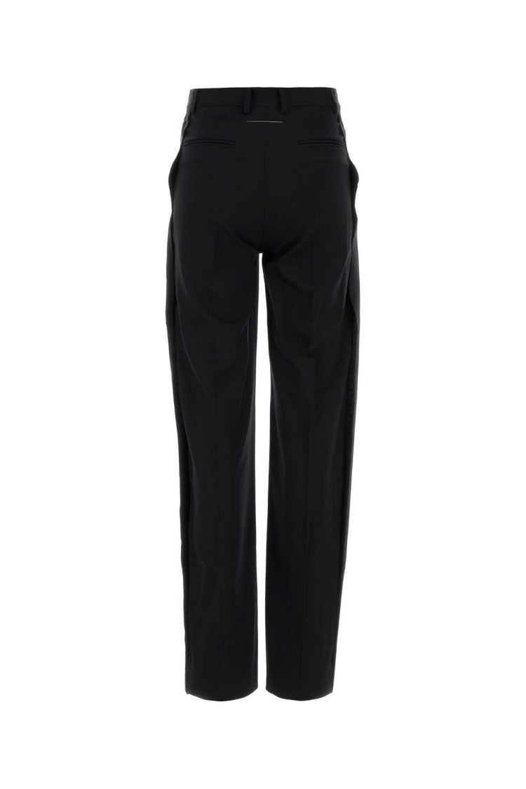 Mm6 By Maison Margiela Black Stretch Wool Pant