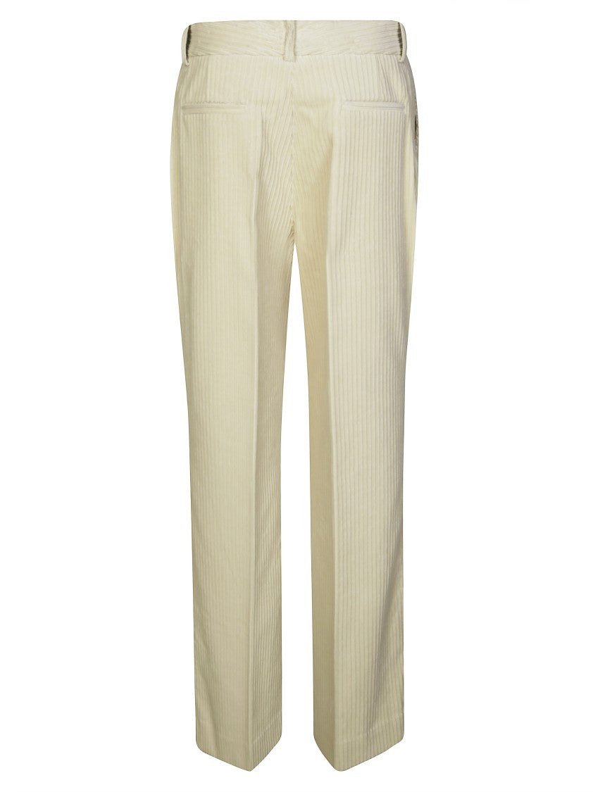 Parosh Ribbed Corduroy Straight-Leg Pants