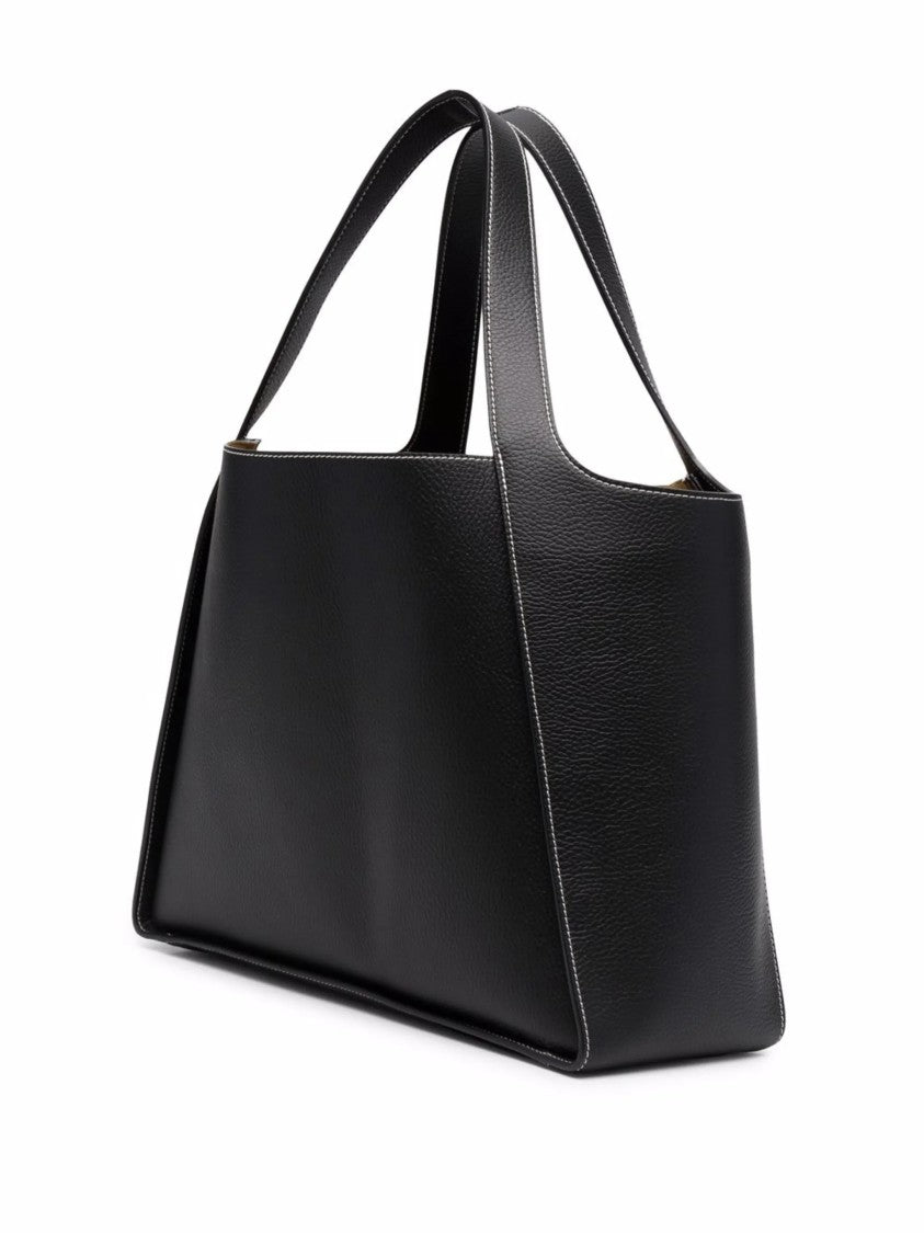 Stella Mccartney Textured Trapezoidal Tote Bag With Circular Logo