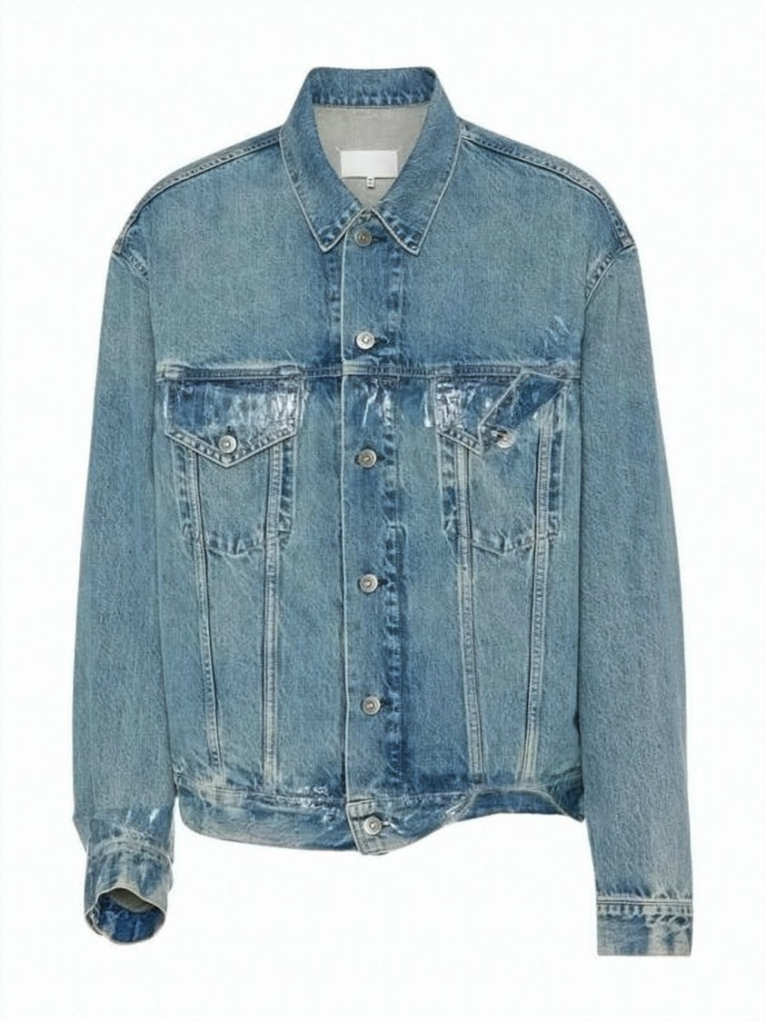 Maison Margiela Faded Blue Oversized Cotton Denim Jacket