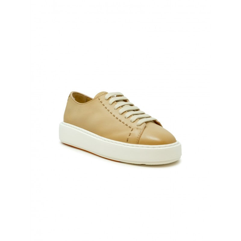 Santoni Brown Leather Sneaker