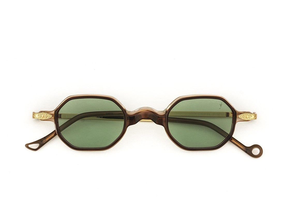 Eyepetizer Gold Boca Tortoiseshell Octagonal Sunglasses