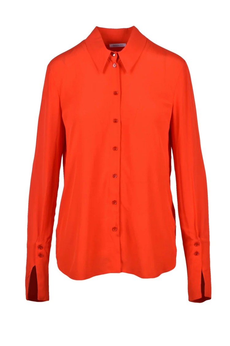 Patrizia Pepe Voile Shirt With Classic Collar And Buttoned Cuffs
