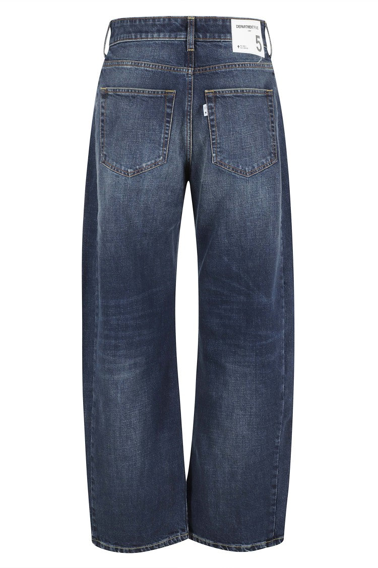 Department 5 Dark Blue Cincity Tapered Curved-Leg Cotton Jeans