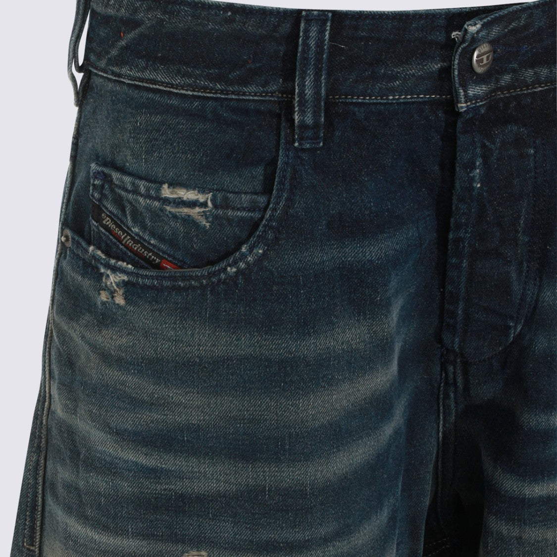 Diesel Distressed Denim Jeans With Classic Five-Pocket Design