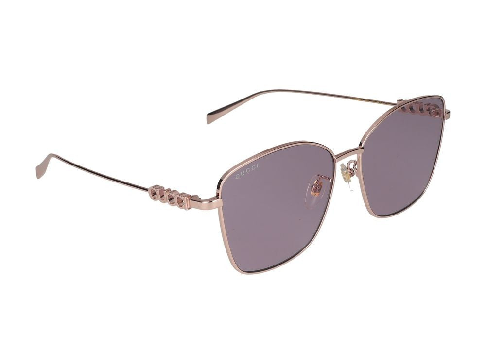 Gucci Gold Violet-Tinted Lenses Metal Frame Sunglasses
