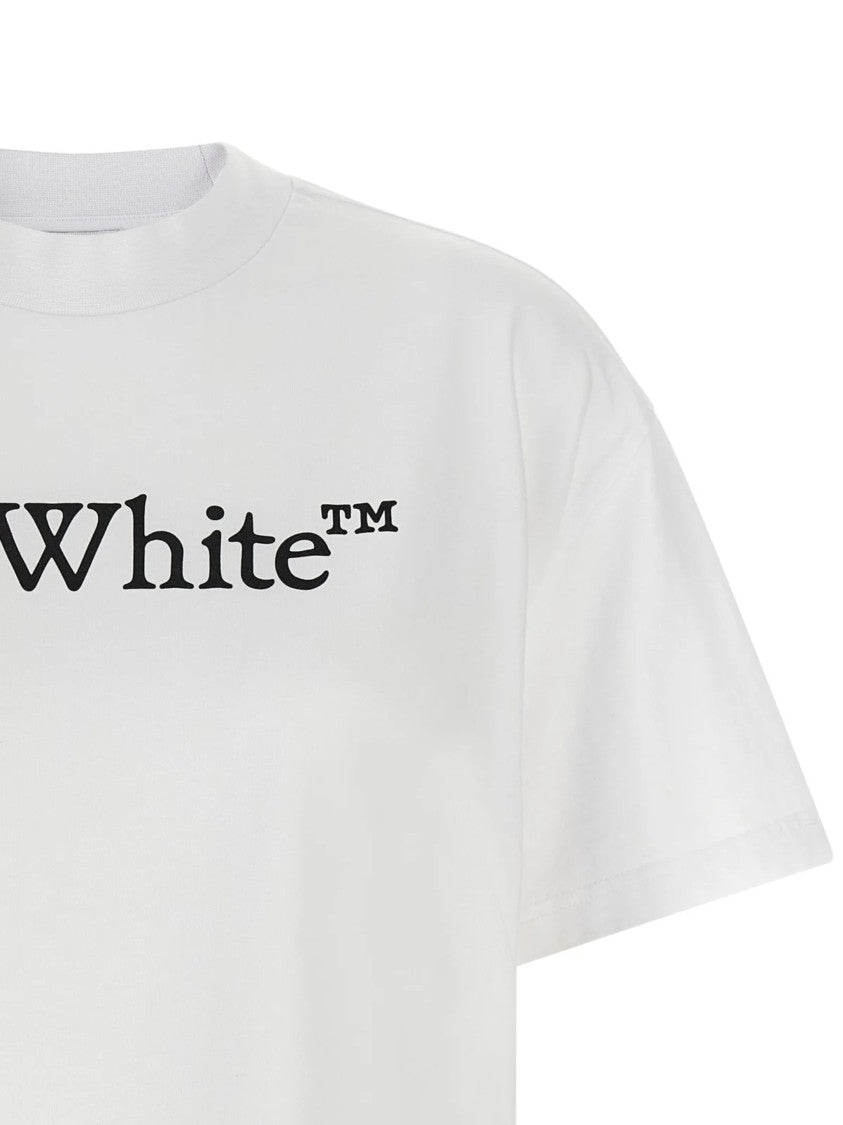 Off-White Relaxed Fit Cotton Tee With Oversized Logo