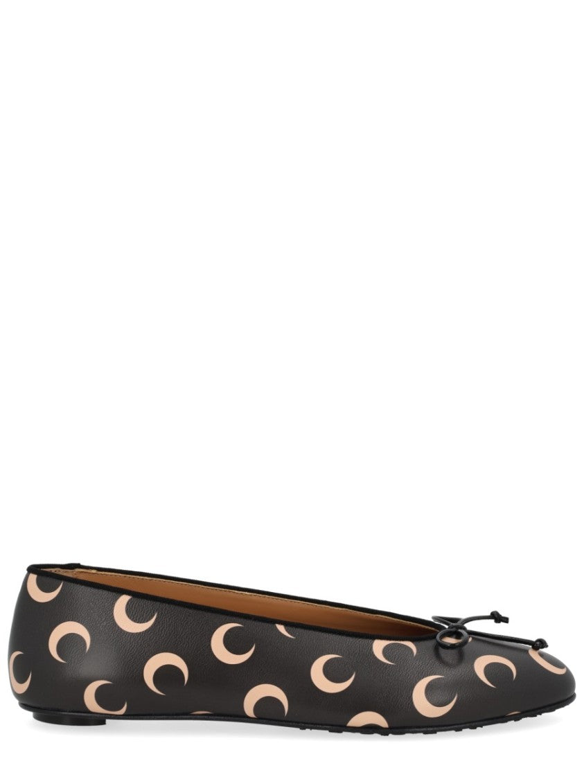 Marine Serre Smooth Leather Moon Crescent Ballerina Flats