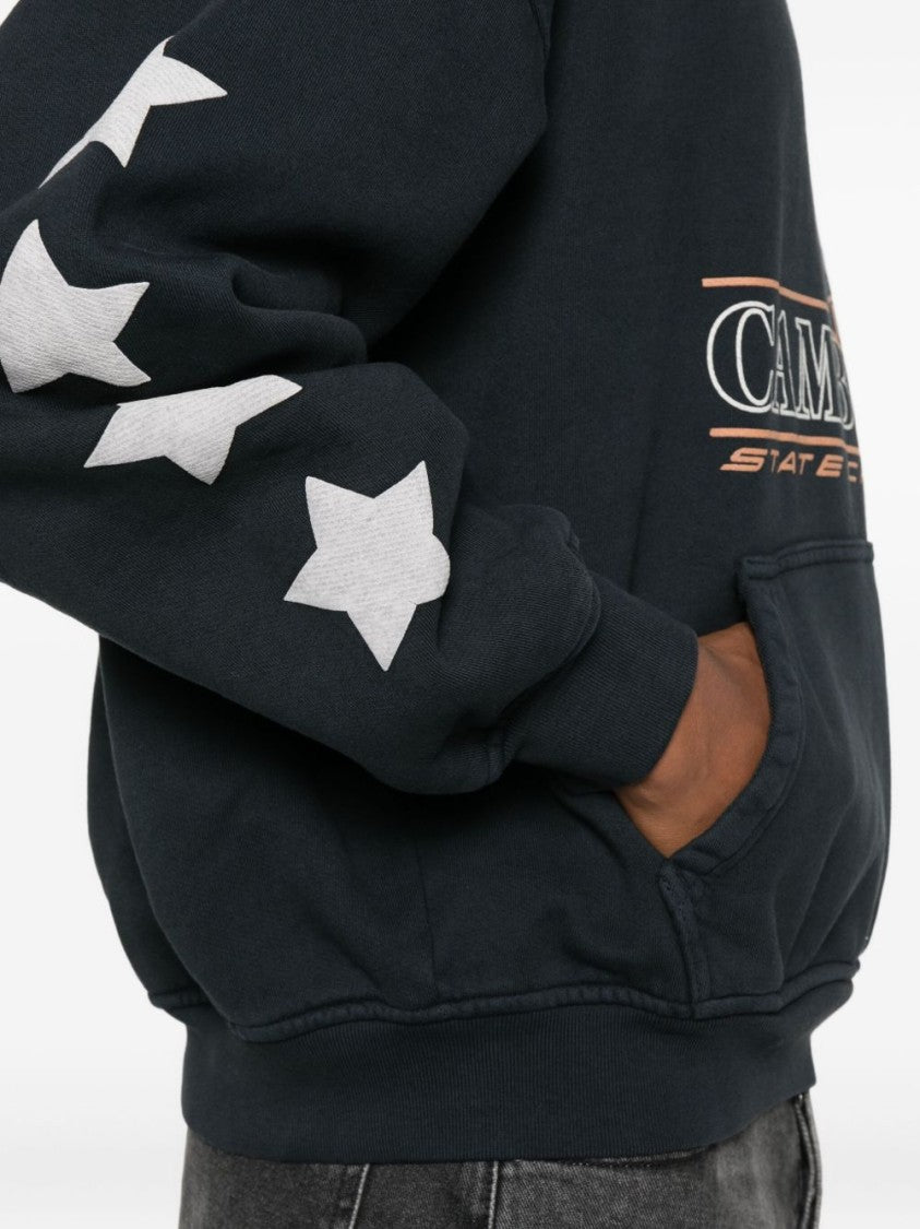 Rhude Black Star Pattern Hooded Graphic Hoodies
