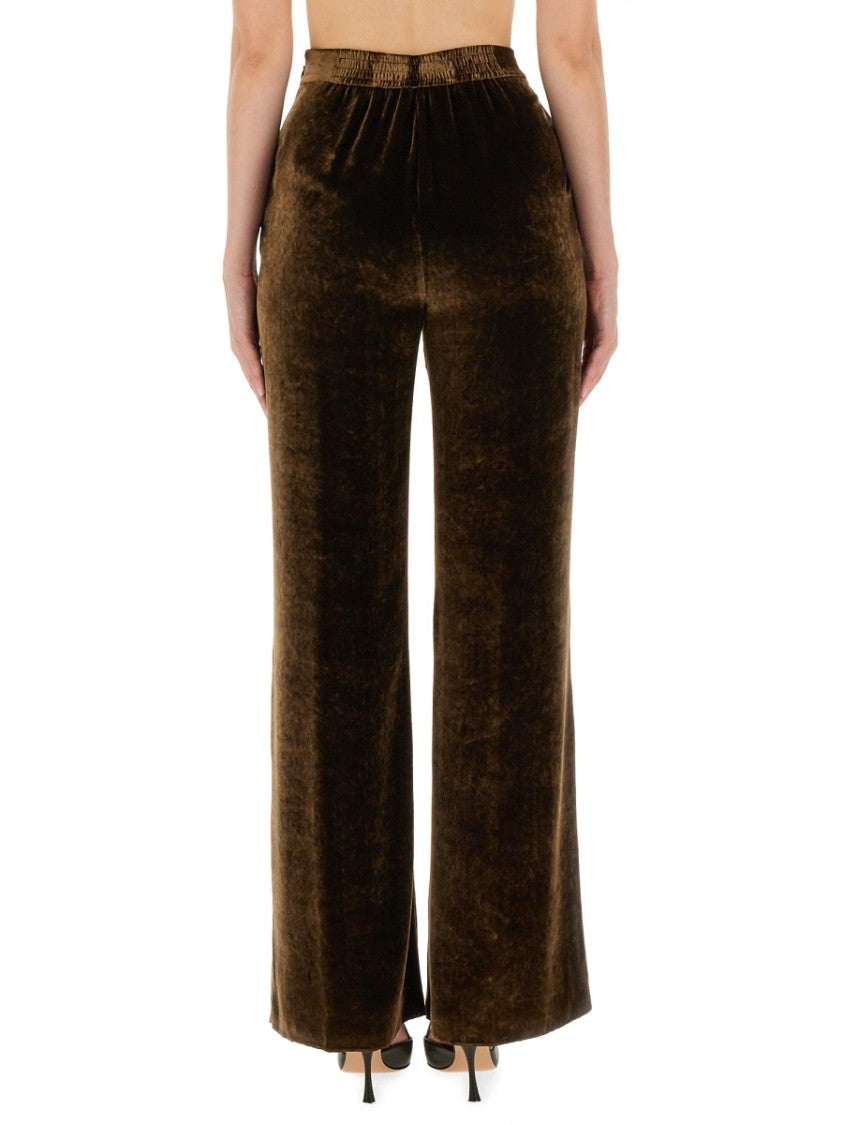 Etro Straight-Fit Velvet Trousers With High Waist