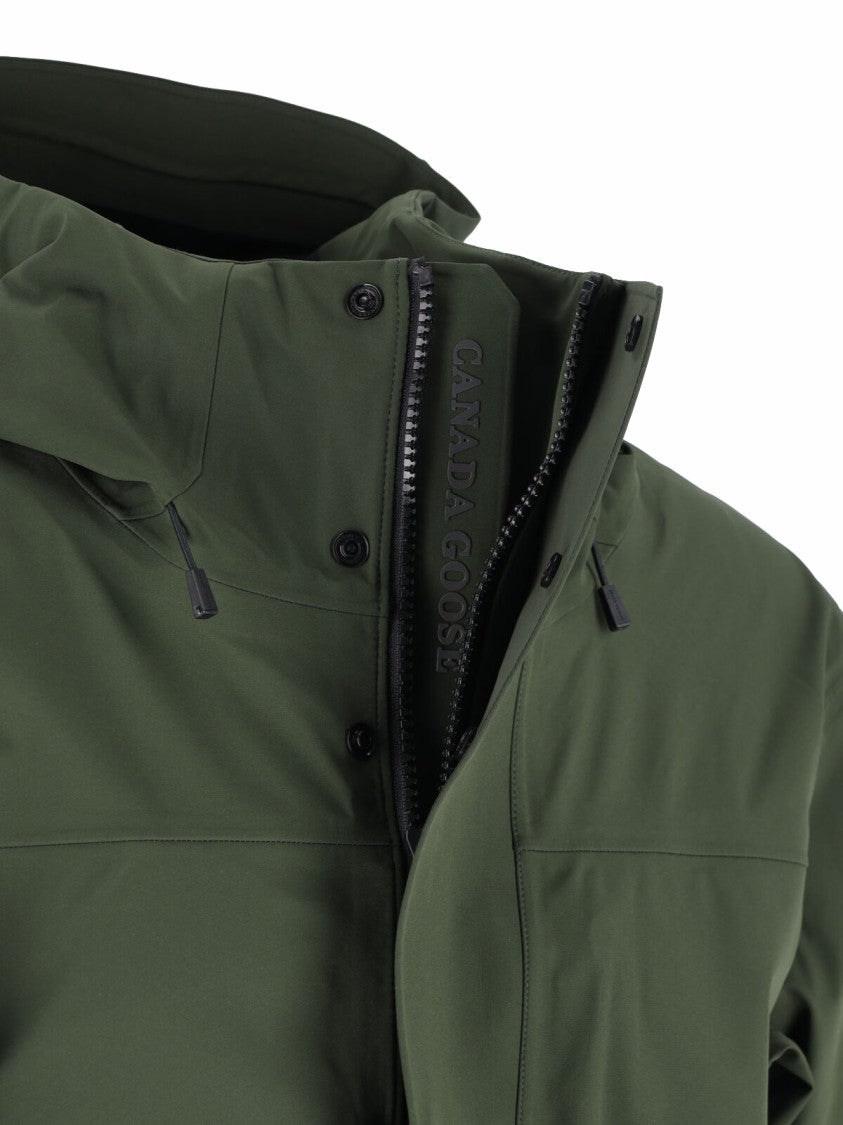 Canada Goose Olive Green Minimalist Jacket With Adjustable Cuffs