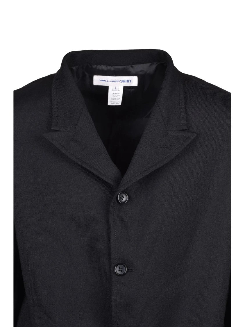 Comme Des Garçons Black Unlined Polyester Blazer