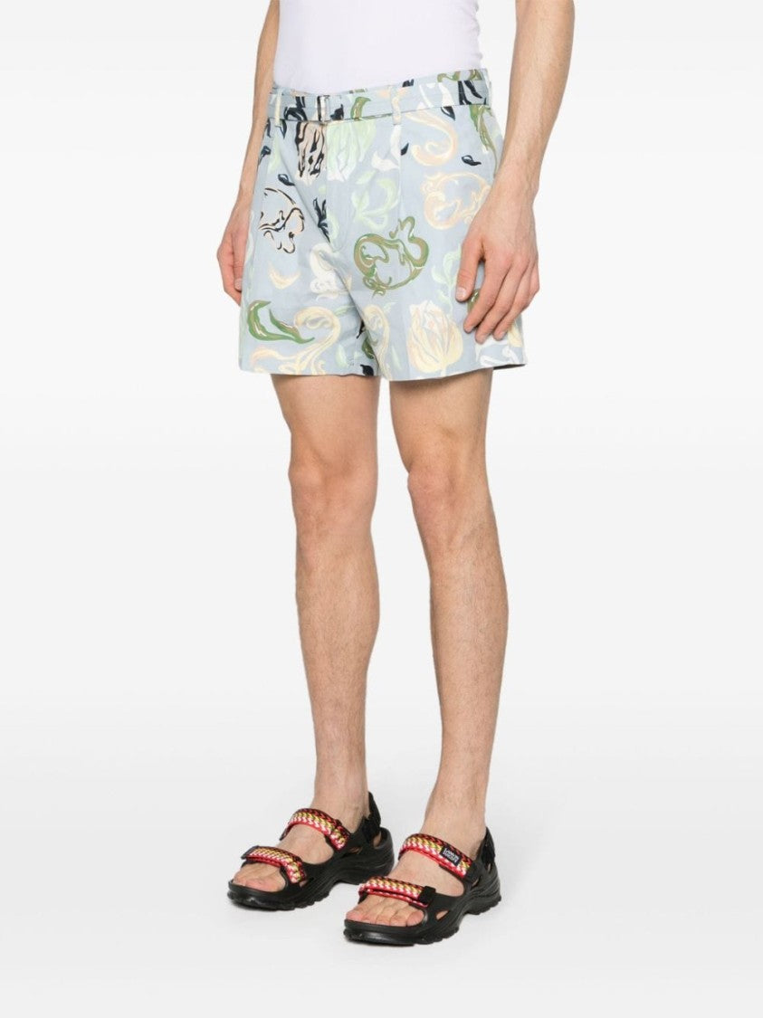 Lanvin Thigh-Length Shorts With Abstract Multicolor Pattern