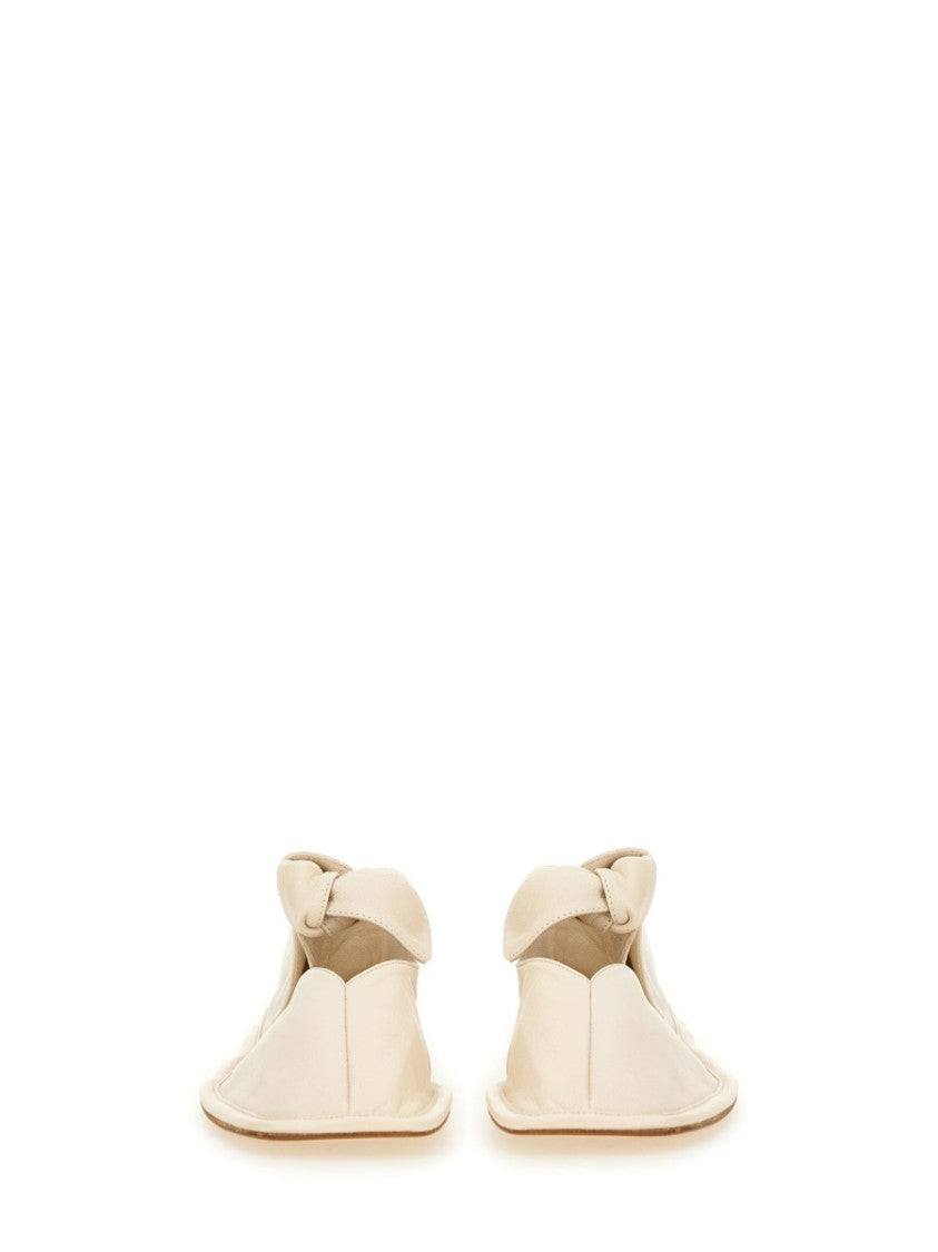 Hereu Neutrals Llasada Pointed Knotted Strap Flats