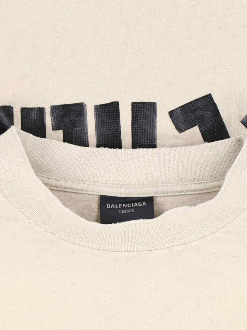 Balenciaga "Tape Type" T-Shirt Beige