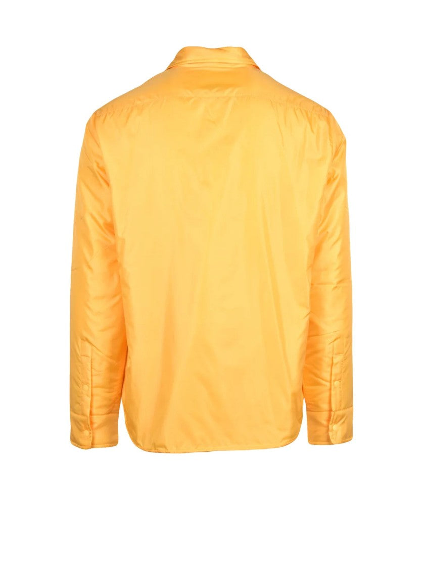 Aspesi Yellow Padded Snap Button Polyamide Shirt