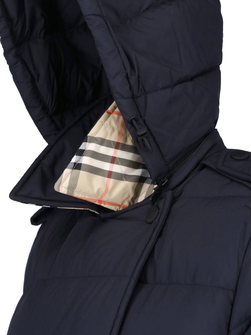 Burberry Black Double-Breasted Belted Down Jacket