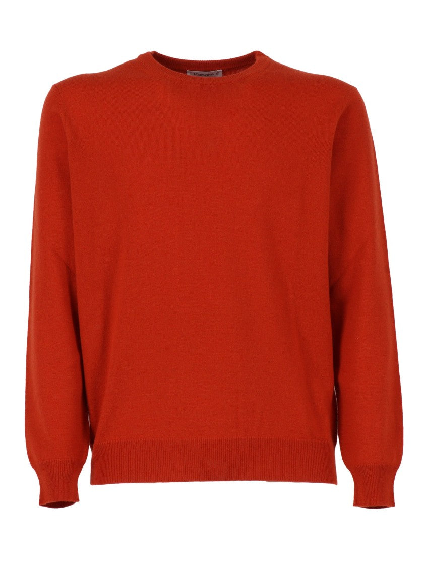 Kangra Cashmere Crew Neck Sweater With Alcantara Elbow Patches