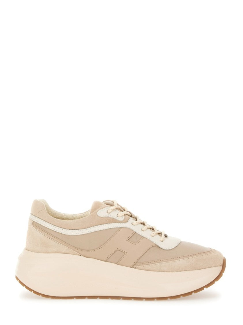 Hogan Leather Sneakers With Textured Upper And Modern Sole
