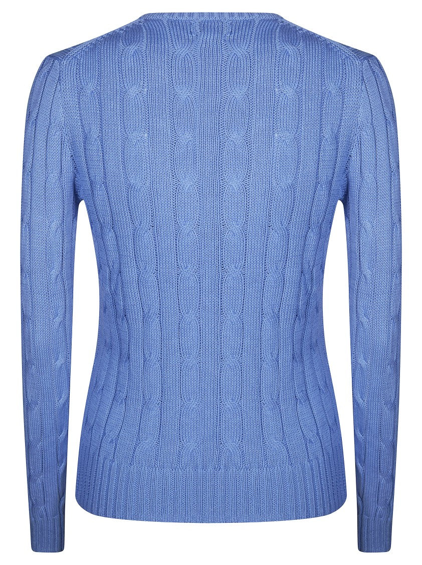 Polo Ralph Lauren Treccia Cable Knit Fitted Crewneck Sweater