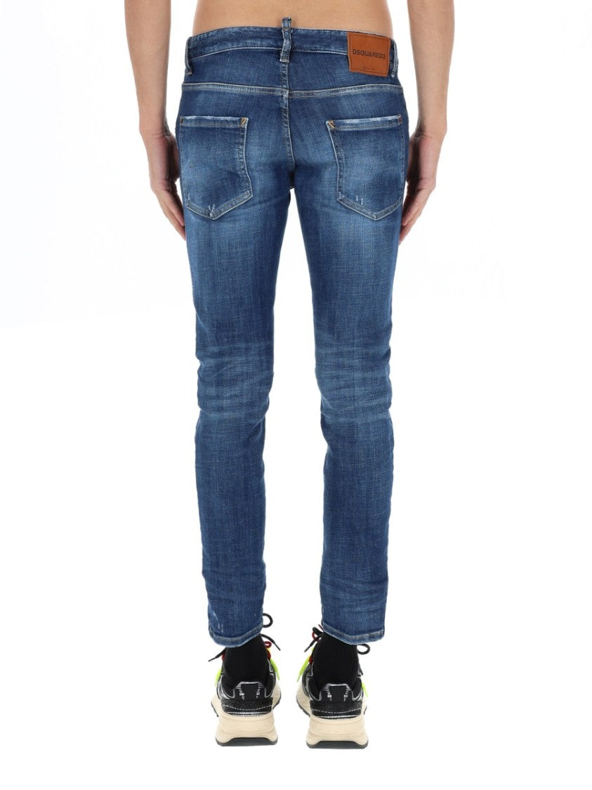 Dsquared2 Blue Skater Distressed Straight Jeans