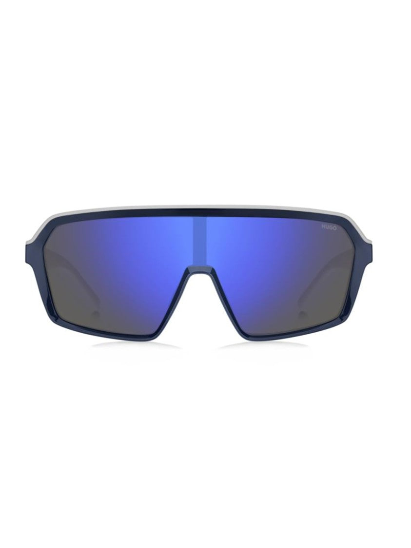 Hugo Boss Bold Angular Sunglasses With Mirrored Blue Lenses