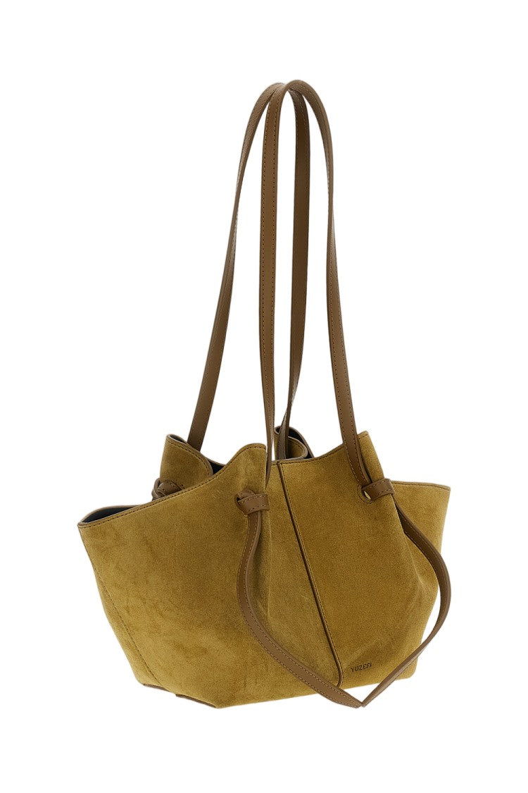 Yuzefi Olive Green Mochi Italian Suede Tote Bag