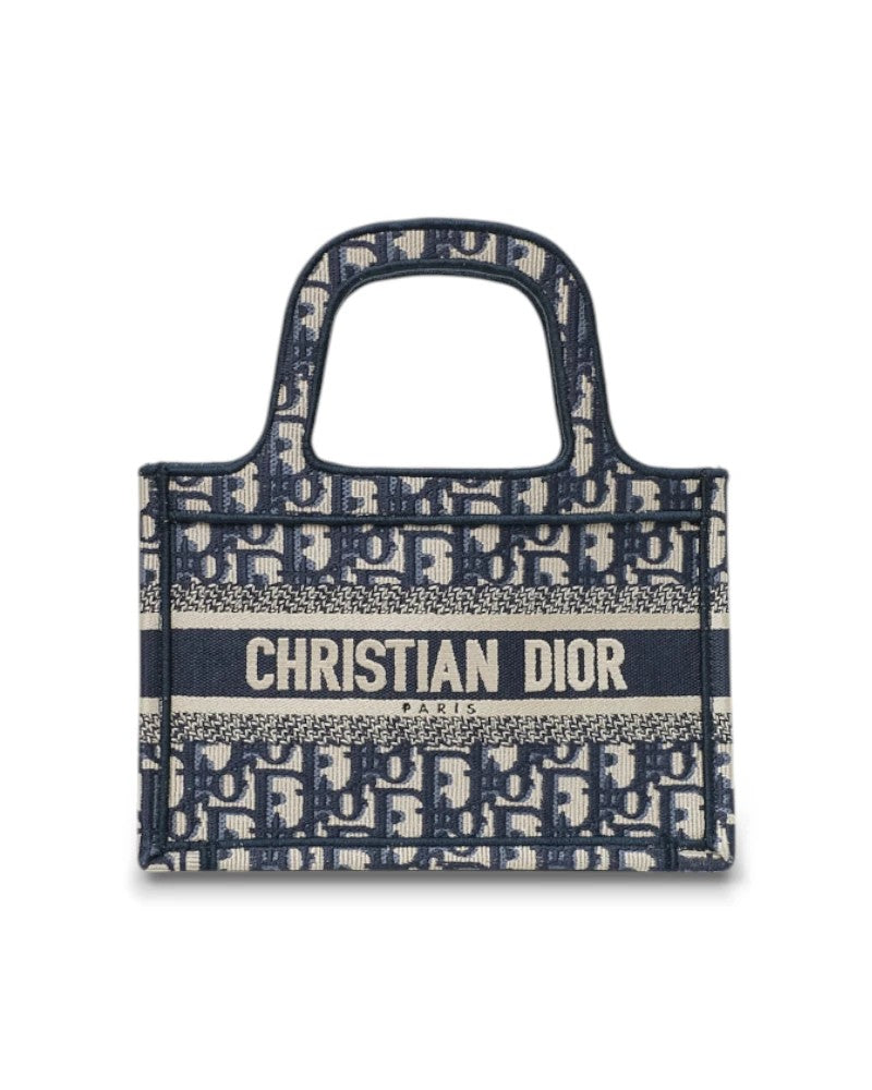 Dior Small Oblique Jacquard Book Tote Blue