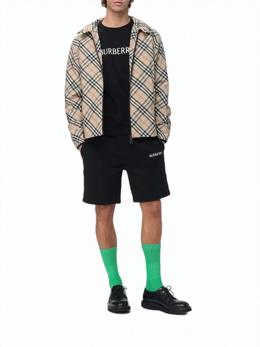 Burberry Burberry Check Pattern Nylon Windbreaker Jacket