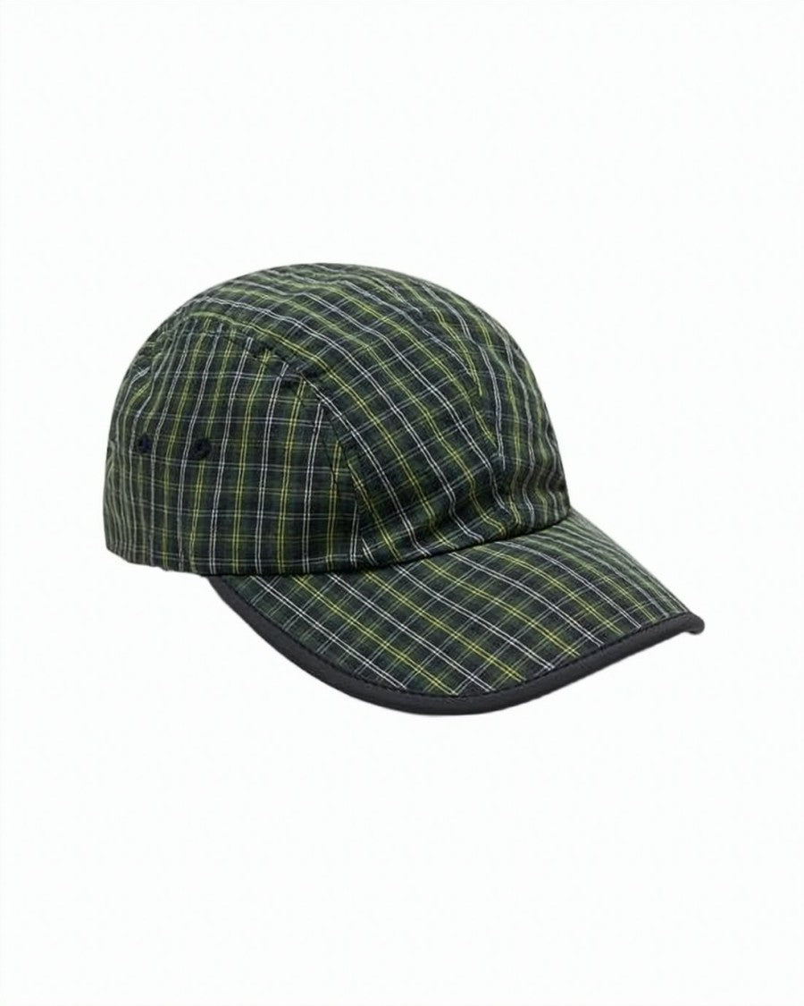 Noah Plaid Pattern Cap Featuring Structured Crown And Curved Brim