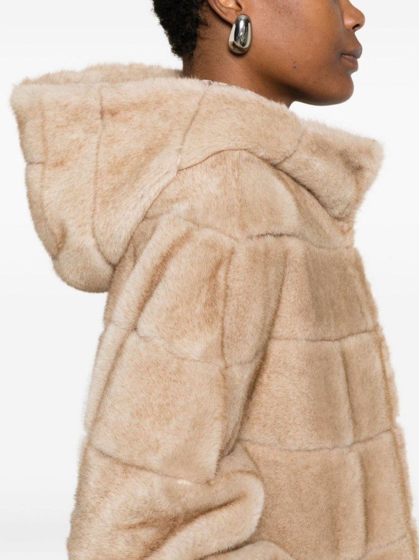 Betta Corradi Beige Faux Fur Coat