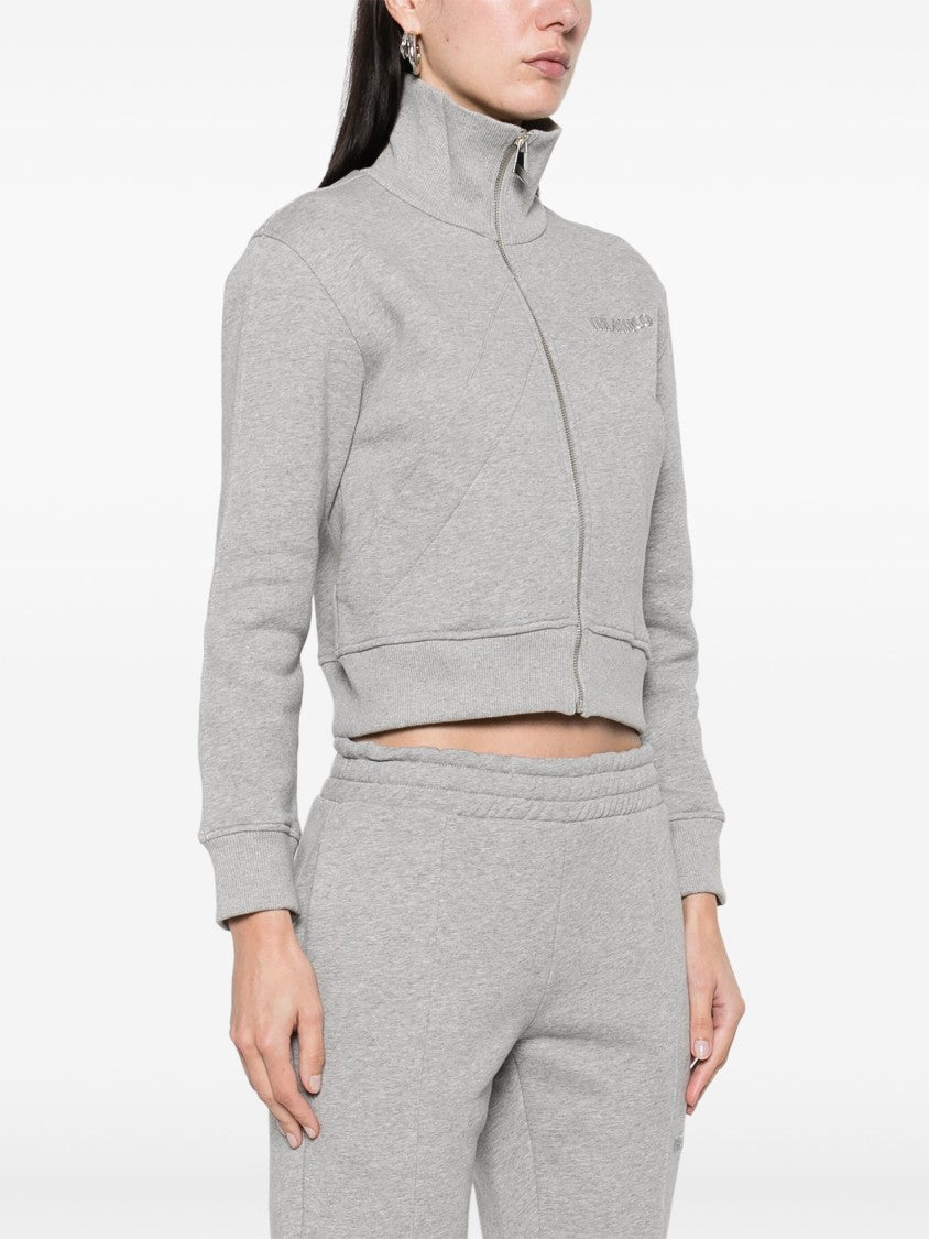 The Attico Grey Cropped American Fleece Jacket