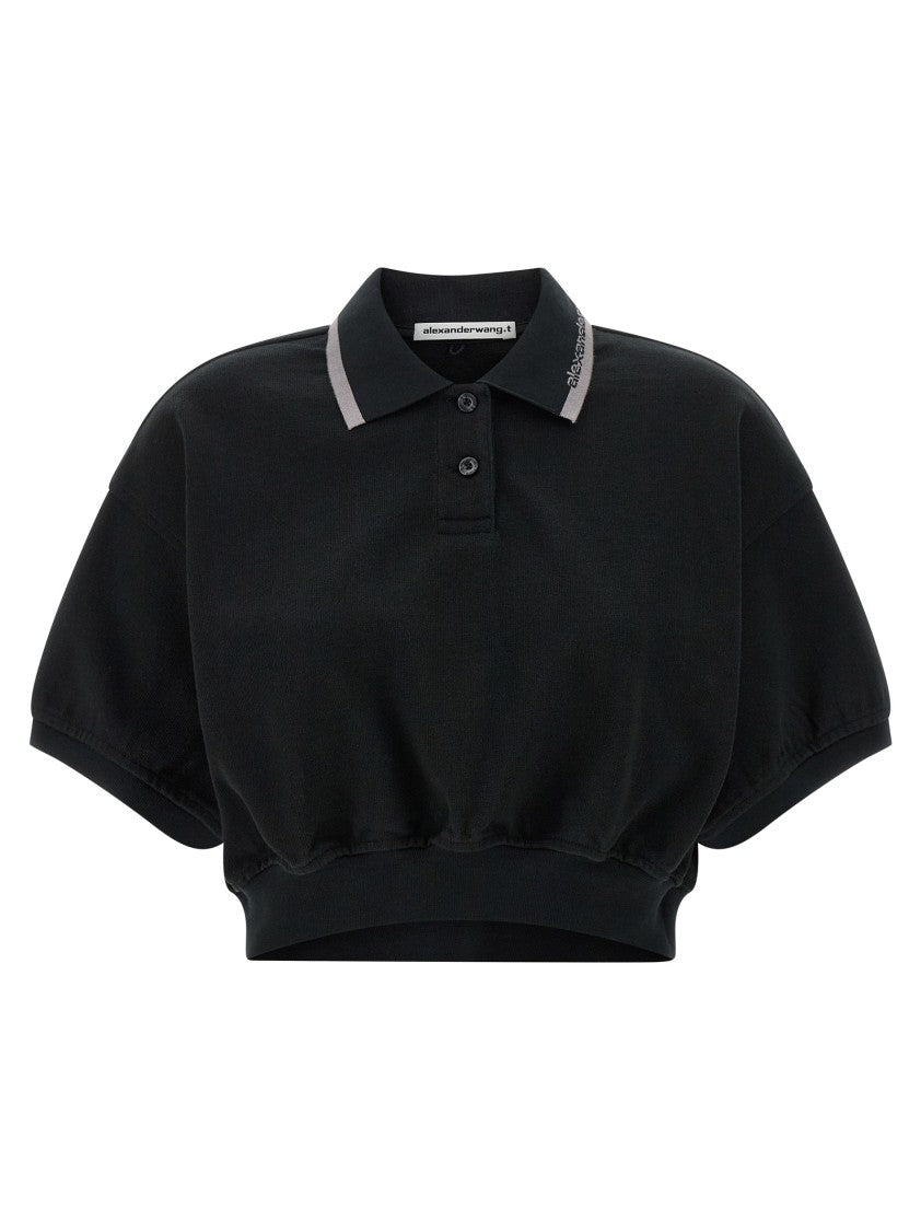 T By Alexander Wang Intarsia Collar Polo Shirt