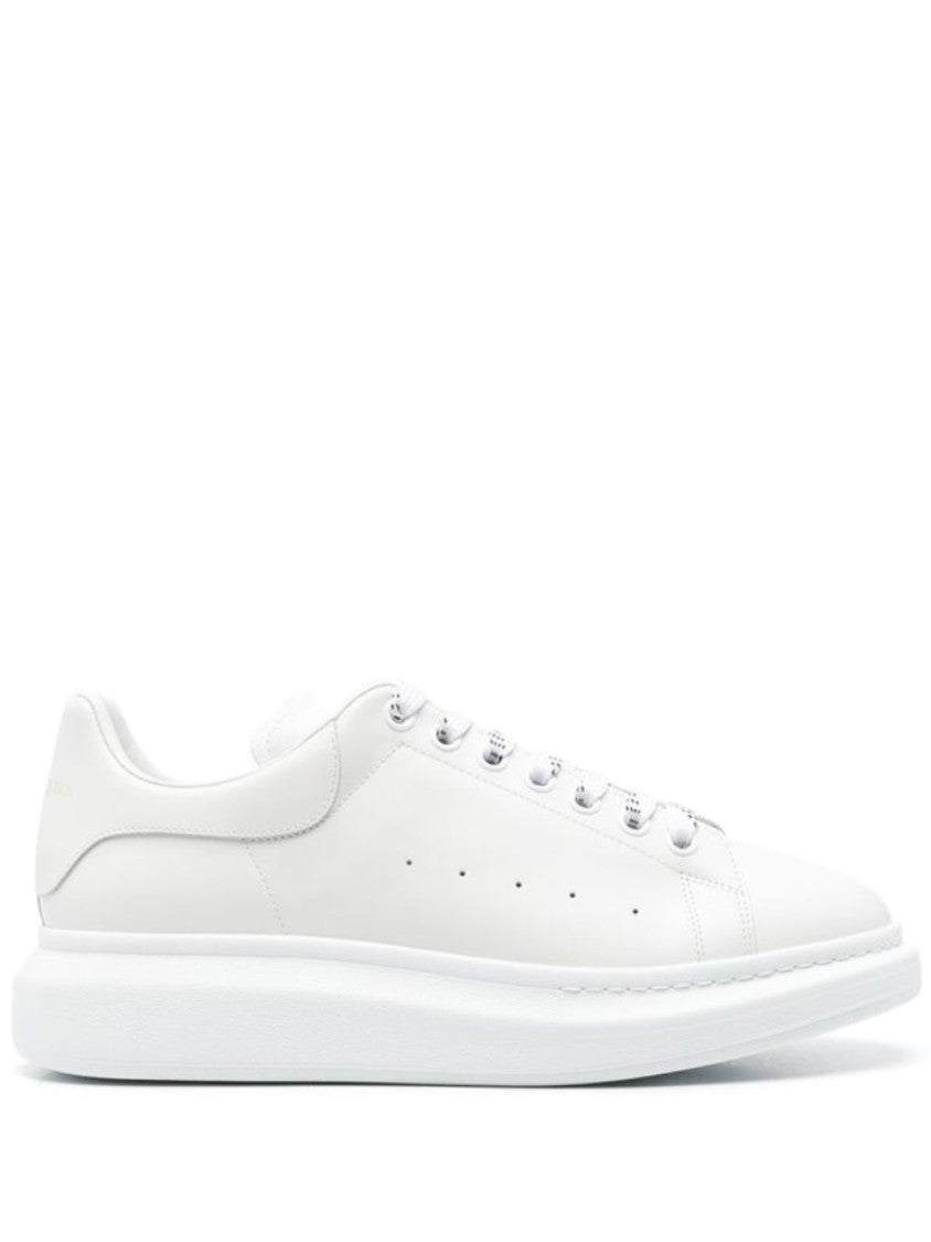 Alexander Mcqueen White Leather Sneakers With Cushioned Sole