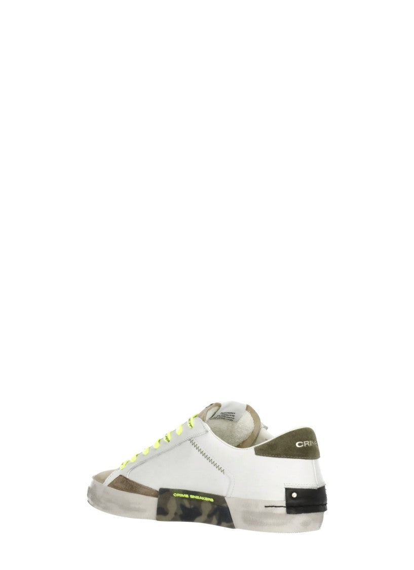 Crime London Ivory Distressed Lo Suede Sneakers