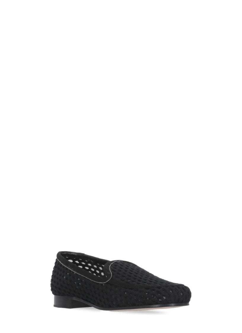 Fabiana Filippi Black Fabiana Filippi Fabric And Leather Loafers