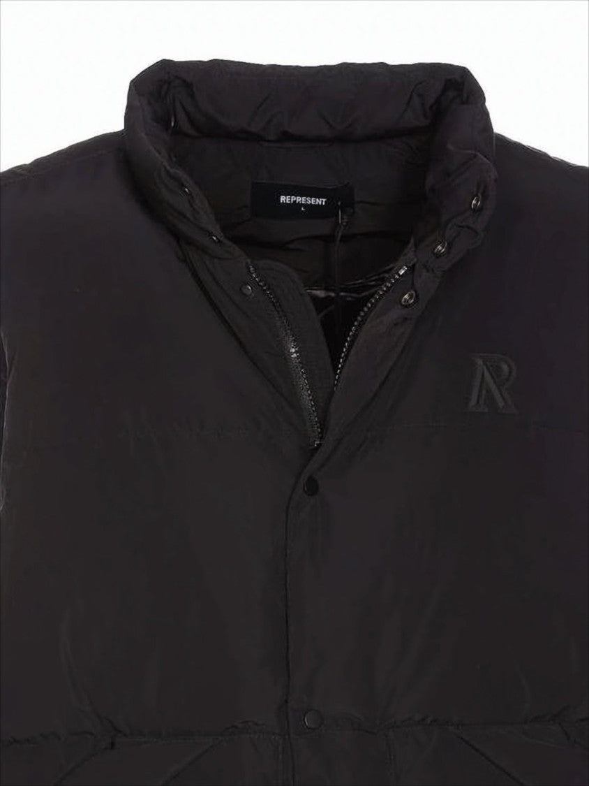 Represent Sleeveless Padded Vest With High Collar