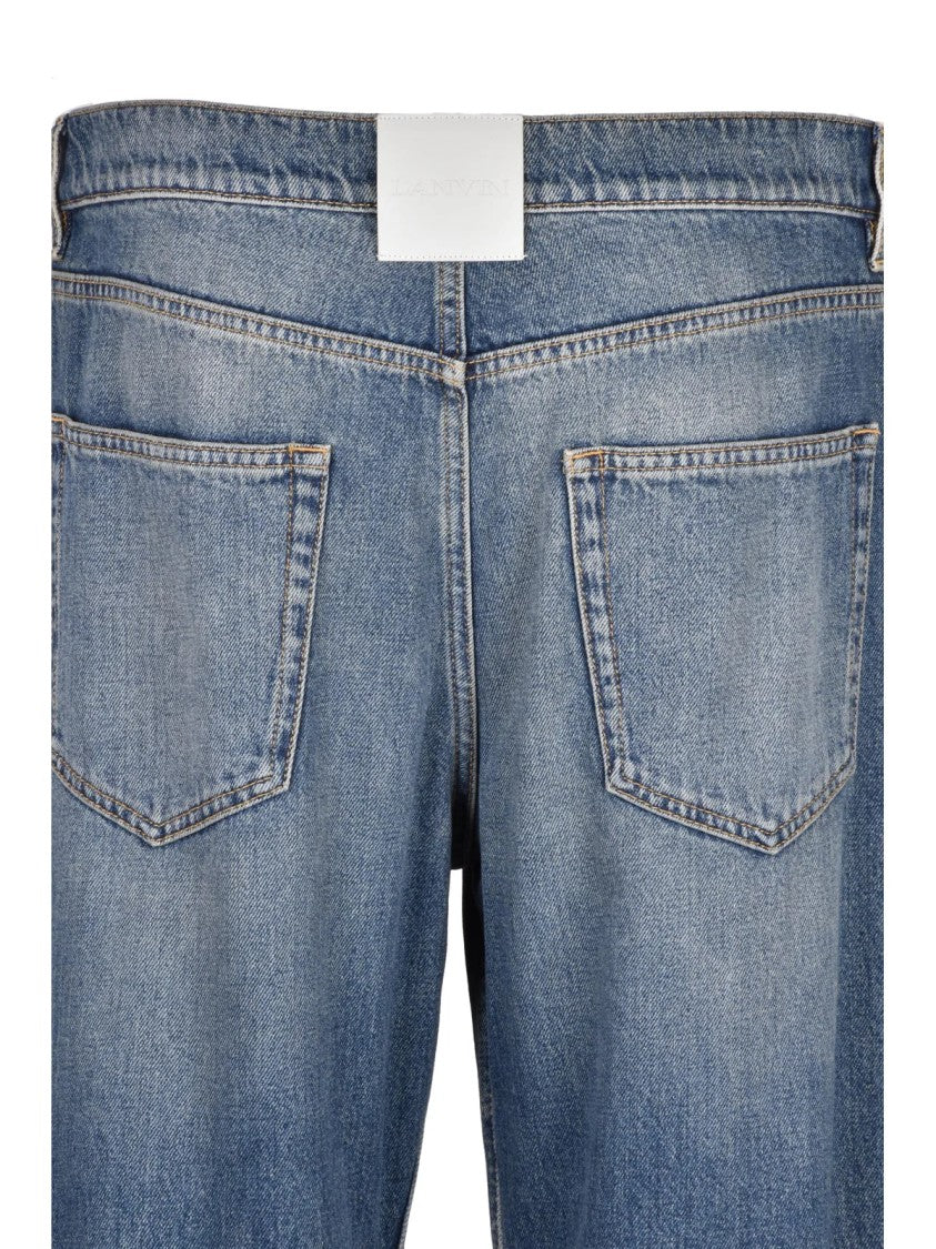 Lanvin Denim Wide-Leg Cotton Jeans