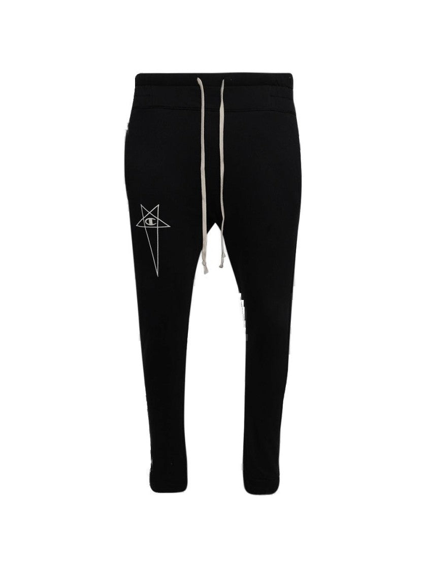 Rick Owens Relaxed Fit Knitted Joggers With Unique Graphic Detail