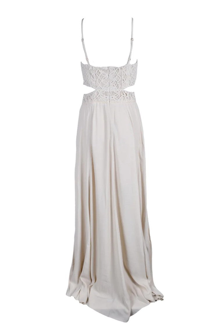 Spell By Access Fashion Long Dress Macramé - White
