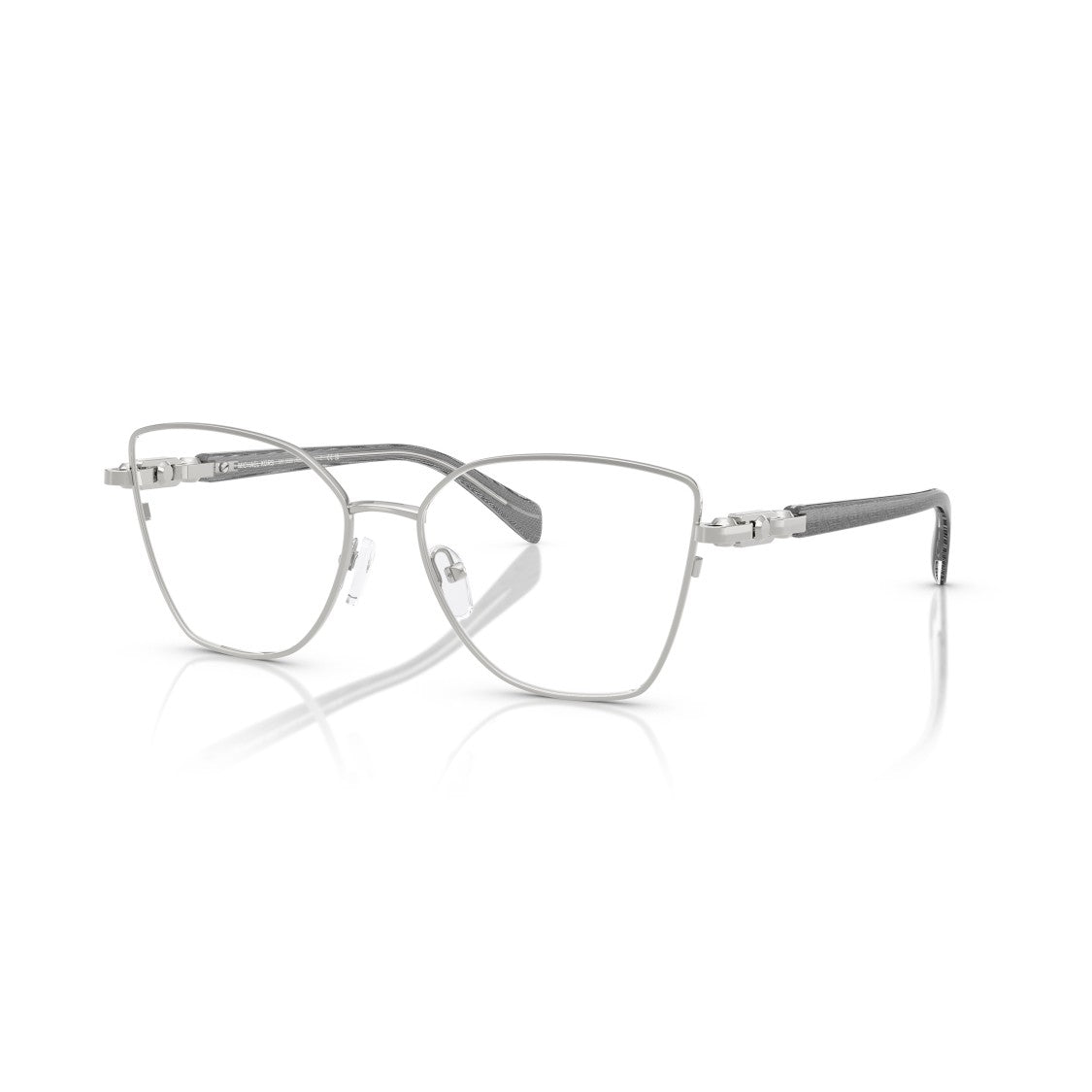 Michael Kors 0Mk3090 Thin Silver Metal Cat-Eye Eyeglasses With Textured Temple Arms
