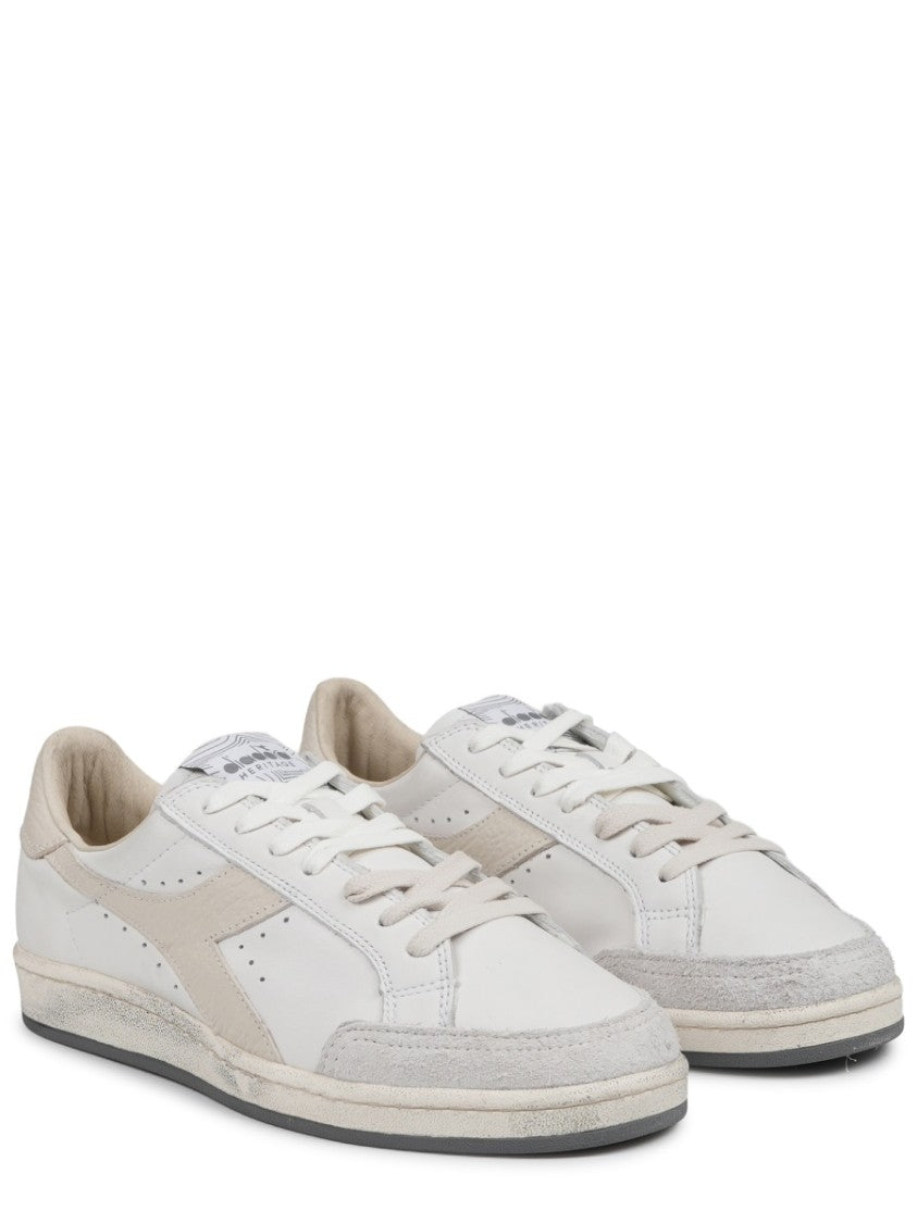 Diadora White Prestige Used Distressed Sneakers