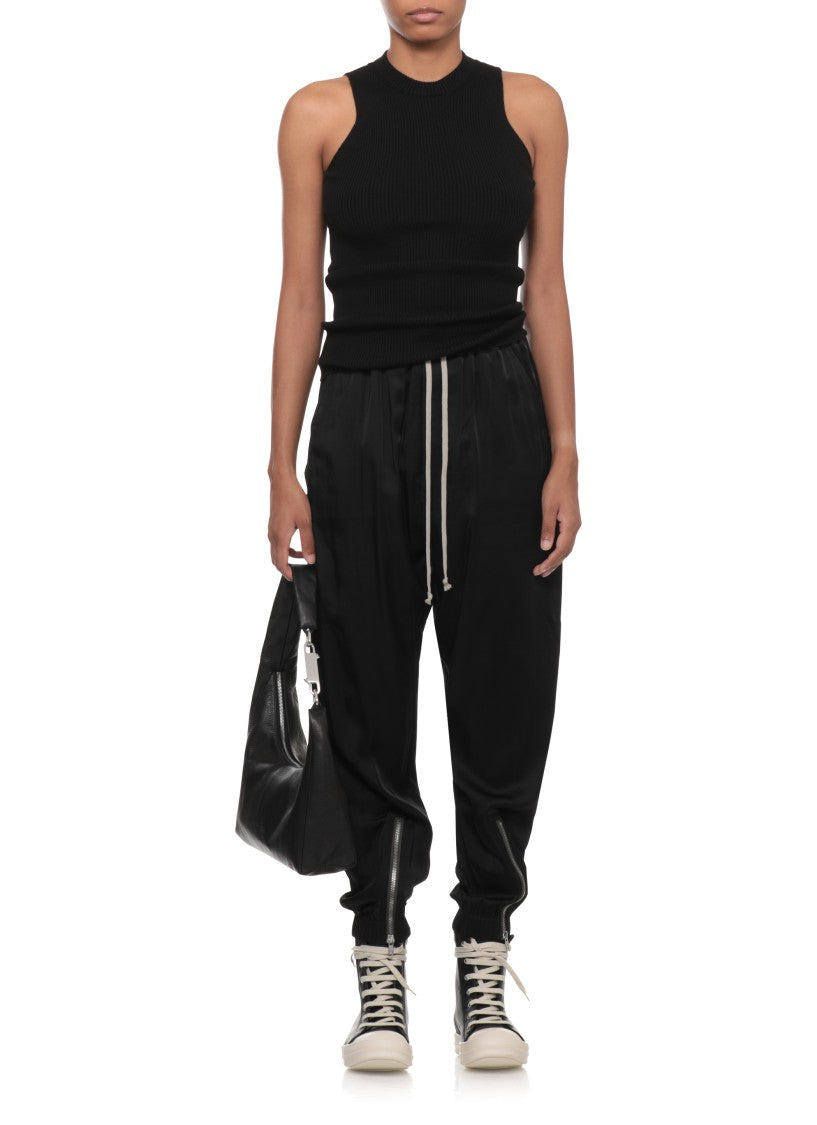 Rick Owens Soft Trousers With Elastic Waistband And Zippered Hems