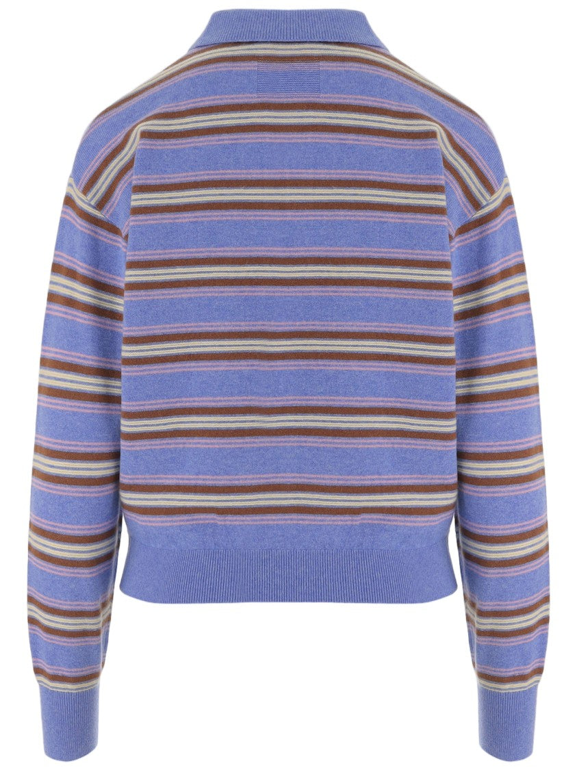 Guest In Residence Multicolor Striped Cashmere Polo Sweater