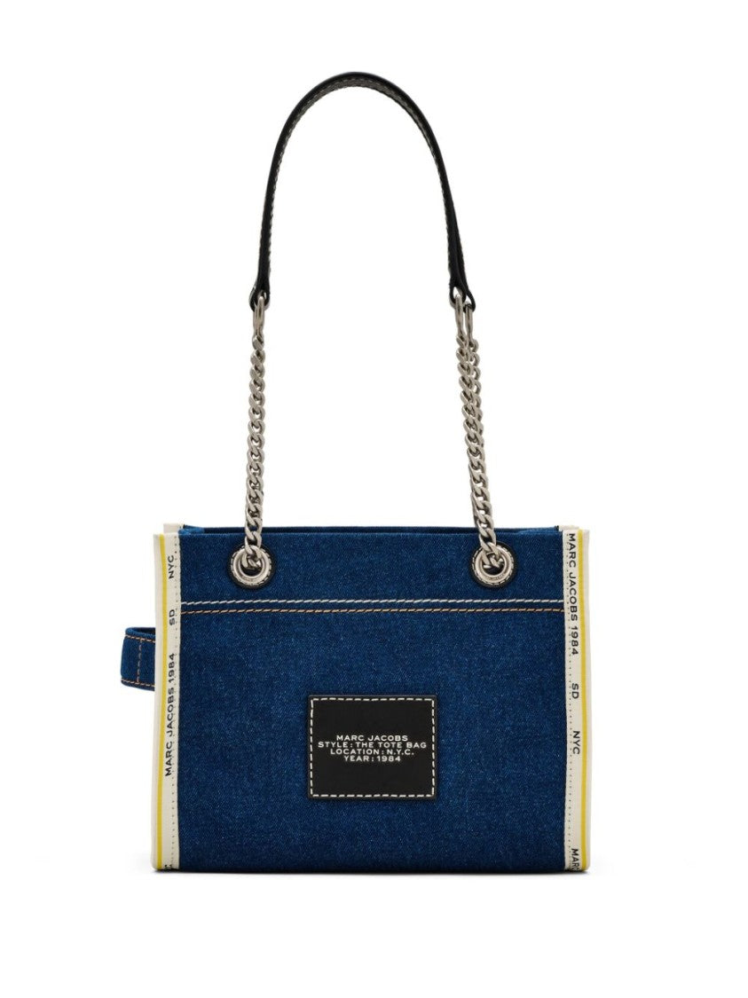 Marc Jacobs Denim Tote Bag With Bold Lettering