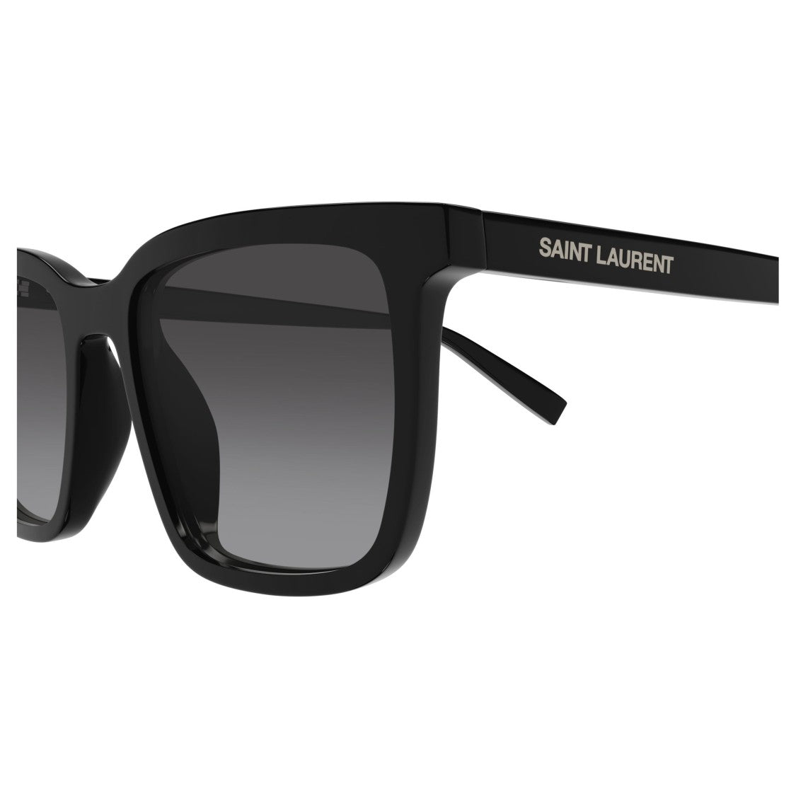 Saint Laurent Rectangular Sunglasses In Glossy Black Acetate