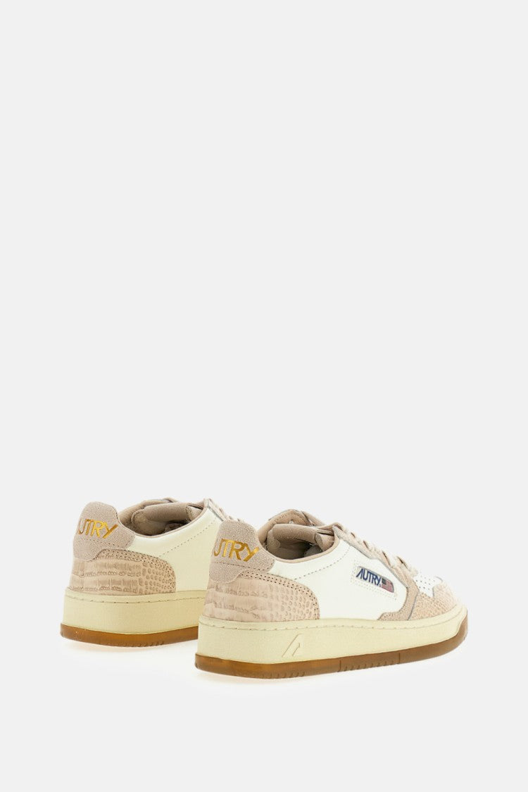 Autry Medalist Low Croc-Effect Leather Sneakers