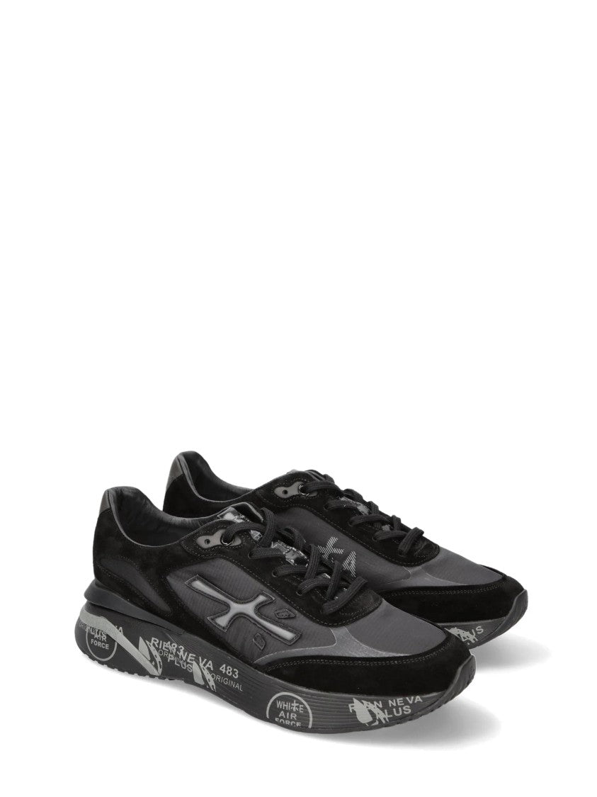 Premiata Low-Profile Sneakers With Calf Leather Overlays