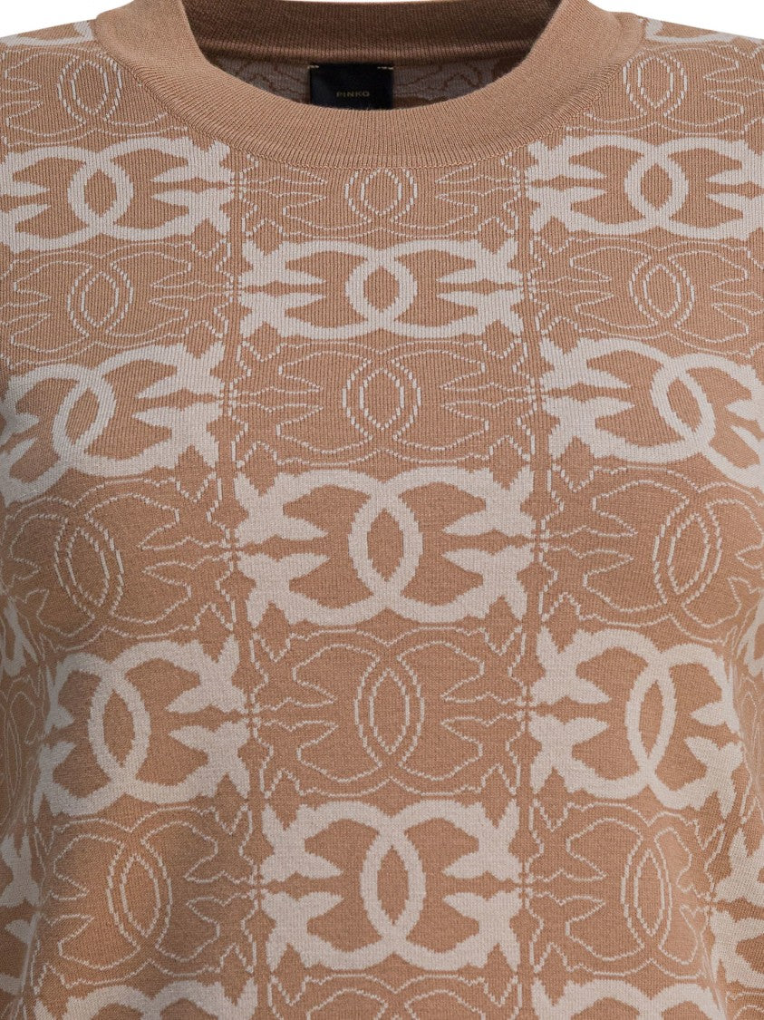 Pinko Beige Viscose-Poly Knitwear